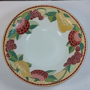 Pier 1 Italian Mosaic Fruit Serving Bowl Earthenware 11 3/4" x 3"